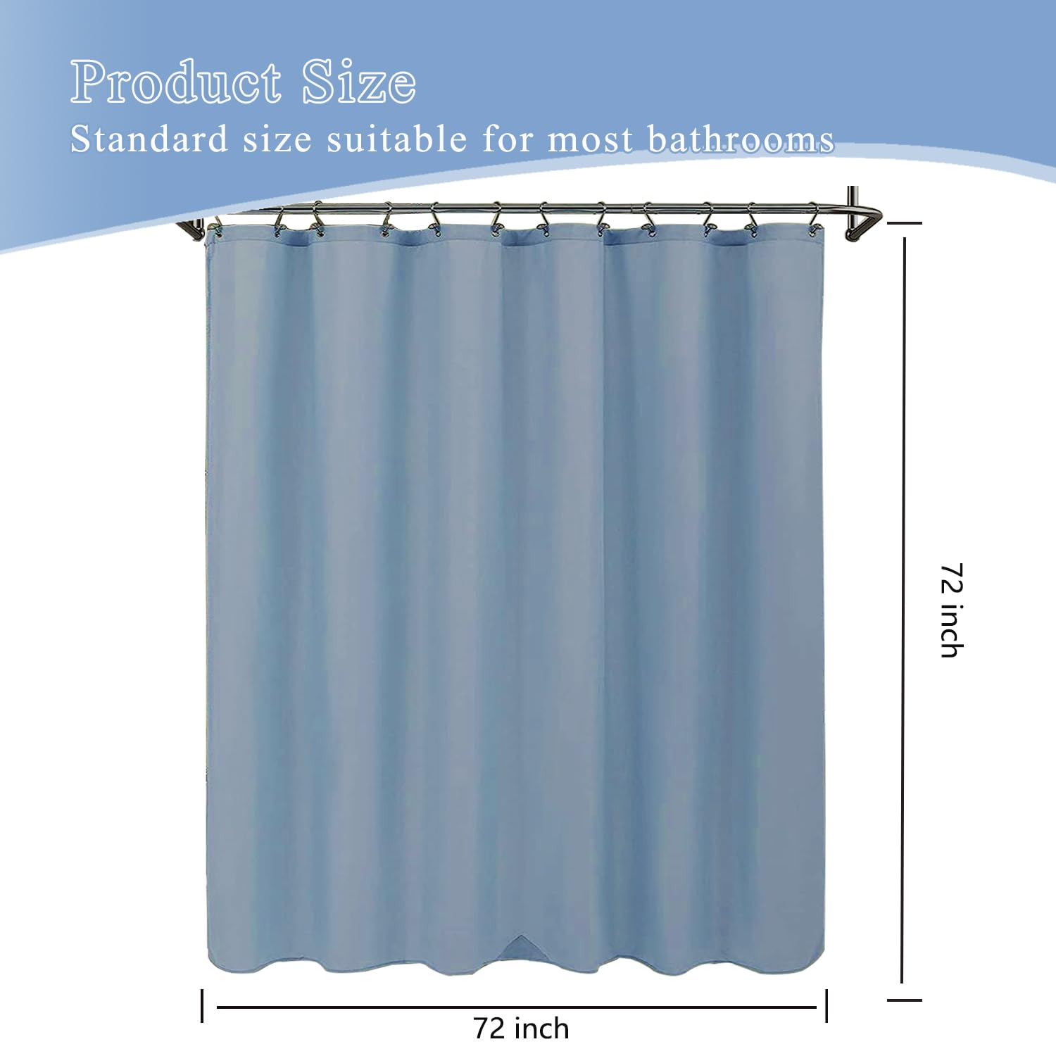 Clear Shower Curtain Liner Light Weight PEVA, Shower Liner
